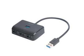 Šakotuvas DELTACO USB-A su 4 jungtimis, 5Gb/s, papildoma maitinimo jungtis, juodas / UH-735