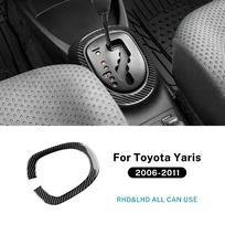 Carbon Fiber Style Interior Sticker for Toyota Yaris 2006-2011 LHD RHD Gear Shift Panel Decal For LHD Black Outer