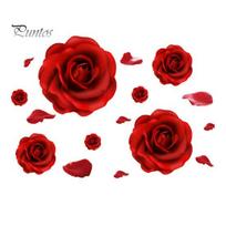 Easy Peel And Stick Wallpaper Romantic 3D Rose Flower Wall Stickers, Waterproof PVC Decal, Large Red Mural Art Decor, Decals for Home Living A