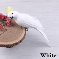 25/35cm Kūrybingas Rankų Darbo Simuliacinis Papūga Gyvūnas Paukštis Sodo Rekvizitai Dekoracija Miniatiūrinis Plunksnų Vejos Lėlė Ornamentai 25 cm balta
