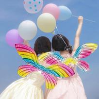 Birthday Scene Decoration, Birthday Balloon Atmosphere Props, Children's Party Decorations for Boys And Girls, Angel Colorful Wings