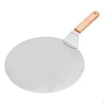 Wood Handle Pizza Peel Stainless Steel Transfer RustResistant Cooking Tool for Oven Oak Oak Handle