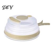 Kitchen Splatter Shield Collapsible Microwave Cover, with Foldable Heat Resistant Handle, Oven Protector Safe Plastic Lid, for Bowls And Plates Guard