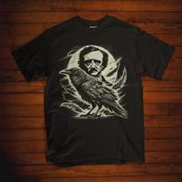 Edgar Allan Poe Gothic T-Shirt The Raven Vintage Style Book Lover Gift Dark Academia Literary Shirt Poe Art Poetry Gift Idea for Bookish S