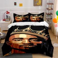 King Portrait Black and Gold Bedding Set Bedding set (1 duvet cover, 2 pillowcases, duvet not included) 135x200cm