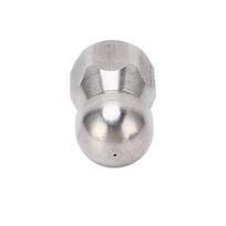 5000PSI High Pressure Washer Nozzle Pipe Dredging Cleaning Nozzle Stainless Steel Jetter Nozzle Ball Head Front 1 Rear 3 Holes G3/8in Stainless steel