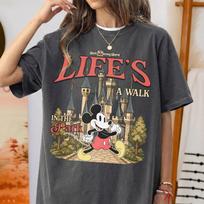 Vintage Mickey Mouse Life's A Walk In The Park Shirt, Walt Disney World Comfort Colors Tee, Family Vacation Trip Gift S