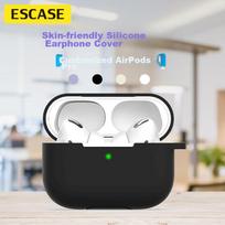 AirPods Pro Case, Apple Wireless Bluetooth Earphone Anti-Slip Cover, Shockproof Liquid Silicone Slim Storage Box with Hook, Anti-Fingerprint, Black