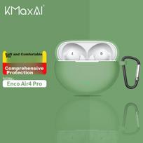 Compatible Silicone Case for OPPO Enco X3/Air4 Pro Earphones with Hook, Wireless Charging Case, Frosted Simple Solid Color Soft Shell, Matcha Gree