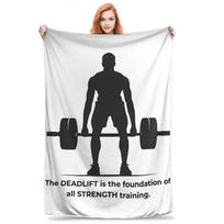 Deadlift  Powerlifting Inspiration Blankets Multi-function Fleece Sofa Throw Blanket for Home Bedroom Office 75x90cm