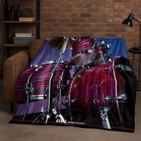 Klasikinis būgnų komplektas Būgnų rinkinys Roko muzikos instrumentai Flanelinis pledas, Itin minkštas pliušinis užklotas namams Miegamojo Lovos Sofos uždangalas Vaikų dovana 100x150cm