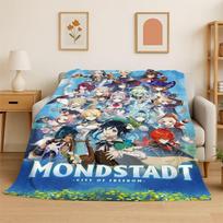Naujas Genshin Impact Animacinis Žaidimas Flanelinis pledas Minkštas šiltas pledas miegamojo svetainės lovos kelionėms stovyklavimui iškylai Dovana 75x90cm