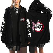 Anime Demon Slayer Zipper Sweater Hoodie Ghost Destroyer Blade Peripheral Men and women with the same jacket in stock S