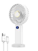 Nešiojamas rankinis ventiliatorius USB įkraunamas mini ventiliatorius skaitmeninis ekranas 5 greičio reguliavimas tinka kelionėms lauke biurui namams