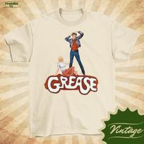 Grease - Vintage Style Natural Crewneck T-shirt - Unisex |Classic Movie Shirt| S