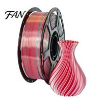 PLA Filament Bundle 3D Printer 1.75mm, Red Silver Dual Color Silk Filament, Printing Accessories for DIY Projects, Models and Crafts Smooth Output raudona