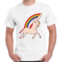 Unicorn Middle Finger Pride Rainbow Men Women Unisex Gay Cool Gift T Shirt 2714 L