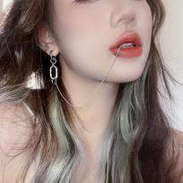 1 rinkinys netikras auskaras lūpų klipsas auskaras anime cosplay punk grandinėlės sujungti auskarai atidaromas lūpų žiedas priedai 1pc