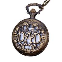 Men's Vintage Retro Pocket Watch Necklace with Chain for Grandpa Gift One Size geltona