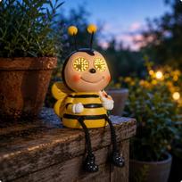 Solar Decorative Figurine PLA Winking animal Light Dot Eyes Resin Yard Statue Bee