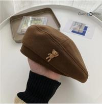 Women's Beret, /winter Japanese Woolen Bear Painter Hat One Size ruda