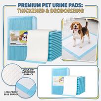 Disposable Pet Pads - Extra Thick, Odor Control, Highly Absorbent for Dogs and M mėlyna