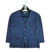 Women's Navy Silk Vest S