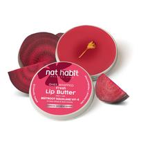 Nat Habit Lip Balm Fresh Beetroot Squalane 8gm Lip Butter With Desi Ghee & Raw Honey For Natural Pink Lips, Nourishment, Dark And Chapped Lips - (8