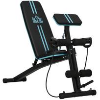 Foldable Weight Bench, Adjustable Strength Training Sit Up Ab Bench, Incline/Decline, Blue 54 x 160 x 106 cm mėlyna