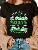 Happy St Patricks Day and Yes Its My Birthday T-shirt L