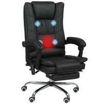 Massage Chair Office Chair with Massage Function, incl. Footrest, Height-Adjustable, 64 cm x 70 cm x 118 cm, Black 64 x 70 x 118 cm juoda