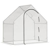Greenhouse, Walk-In, 1.80 x 1.00 x 1.68 m, Foil Greenhouse, Sturdy Tarp, White 180 x 100 x 168 cm balta