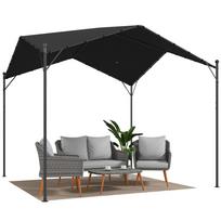 Pergola Gazebo 3x3m Water-Repellent Sturdy Winter-Proof Sun Protection with Gable Roof Triangular Braces 300 x 300 x 280 cm tamsiai pilka spalva