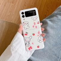 Samsung Z Flip 4 dėklas Mielas šuns rašto plokščias sulankstomas dėklas Samsung Z Flip 3 5g Zflip4 Smūgiams atsparus minkštas silikoninis galinis dangtelis For Z Flip 3