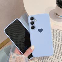 Širdies raštų minkštas silikoninis dėklas, skirtas Samsung A55 M35 S24 Xiaomi Redmi Note 13 Pro 13C iPhone Huawei Honor Realme fotoaparato apsauginis smūgiams atsparus dangtelis Samsung Galaxy S9 Plus mėlyna