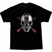 Cross AK 74 Assault Rifle  Skull T-Shirt. Premium Cotton Short Sleeve O-Neck Mens T Shirt New S-3XL S