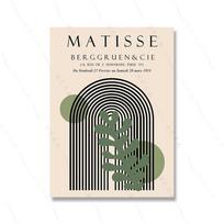 Modern Abstract Matisse Bauhaus Picasso Canvas Wall Art Print  Green Plant Design for Living Room Decor ExhibitionStyle Poster P 21cm×30cm NoFrame