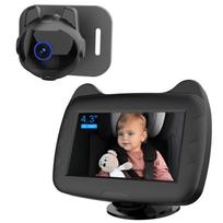 Baby Car Mirror with 4.3  Night Vision Function Display, 1080P Safety Car Seat Camera with Wide Crystal Clear View, black
