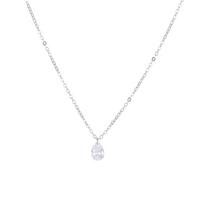 Cross-Border S925 Sterling Silver Water Drop Zircon Necklace - Elegant Women's Clavicle Chain 925 Sterling Silver