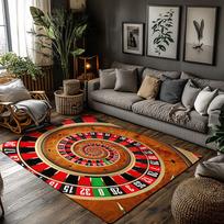 Tuniu Casino Roulette Wheel Game Floor Carpet Mat for Living Room Kitchen Home Decor NonSlip Rug 50cm x 80cm