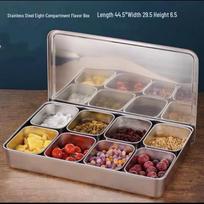 Sude 304 Stainless Steel 8-Compartment Commercial Condiment Box