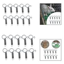10 PCS Cage Door Spring Hook Rings Pet Supplies Steel Elastic Metal Spring Cage Latch Locks for Ferret Hamster Habitats Hutches 2cmx5cm