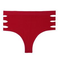 Seamless Underwear for Women Cheeky Bikini Panties High Cut V-waist Briefs Tummy Control Hip-Lifting Hollow Underpants L