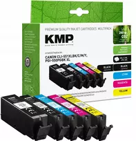 KMP rašalo kasečių rinkinys, suderinamas su Canon PGI-550/CLI-551 XL – kelių kasečių komplektas