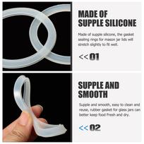 20Pcs Sealing Rings Silicone Gaskets for Jar Lids Mason Jars Leakproof Airtight Replacement Rings for Jars Canning Wide Mouth 7X7X0.3CM gray