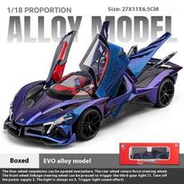 1:18 EVO alloy model toy car, futuristic shape, four-wheel shock absorption, cool sound and light, Christmas gifts