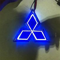 5D Automobilio LED Priekinės Grotelės Galinis Logotipo Emblemos Lipdukas Šviesa Mitsubishi ASX Ralliart Outlander Lancer Pajero Eclipse Galant mėlyna