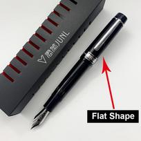 Panda White!WingSung/JUNLAI Large 930 Resin Piston Fountain Pen N0.9 Iraurita F/M/B Nib Business Student Writing Gift Pen (as the picture,NO.9 F(0.5mm))