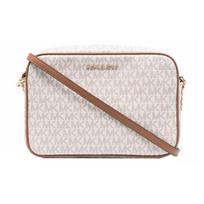 MICHAEL KORS Jet Set Logo Coated Zip Closure Canvas Crossbody Bag Shoulder Bag Women Vanilla ruda