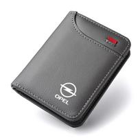 Car Emblem Soft Wallet Leather Mini Credit Card Purse Portable Small Wallet For Opel Astra H Insignia Mokka Zafira Corsa Vectra pilka